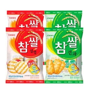 크라운제과 참쌀과자 2종 4개(선과115g x2 + 설병128g x2)/쌀과자