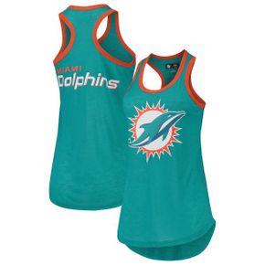 4266346 G-III 4HER BY CARL BANKS Womens 4Her by Carl Banks Aqua Miami Dolphins Tater Tank