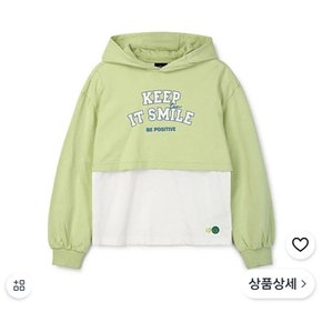 가을 여아 후드 크롭 레이어드 티셔츠(R2418T171)_KG