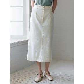 H라인 워싱 코튼 슬릿 롱 스커트_3color