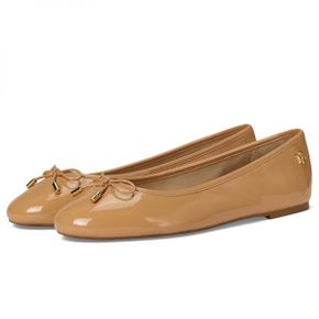 우먼 로렌 랄프 로렌 Jayna Crinkle 페이턴트 레더 Flats - Buff 10021812