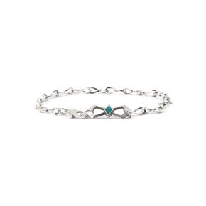 SILVER ORIENTAL CHRYSOPRASE GEMSTONE BRACELET