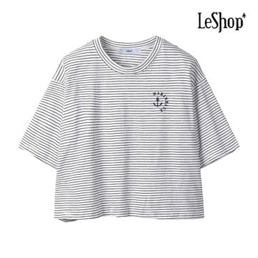 르샵 마린 크롭 단가라 티셔츠 (BP5TS025A)