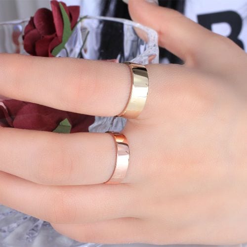 평 반지 검지 중지 심플 우정 18k 금 3.75g 여자 남자 가족 예물 기본