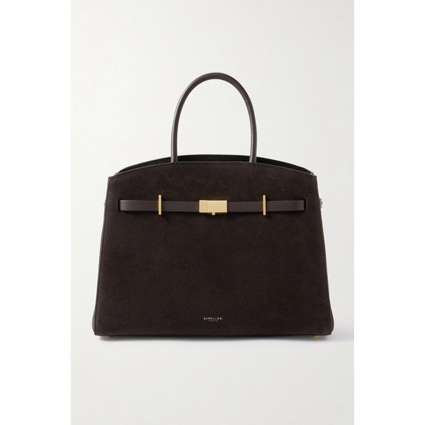 드멜리어 미디 허드슨 가죽 트리밍 스웨이드 토트백 46376663162972714