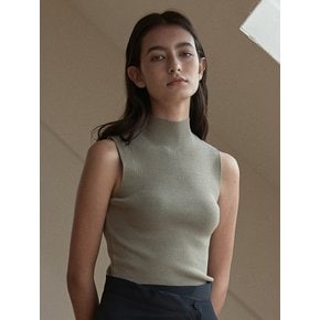 410 half neck sleeveless knit (khaki beige)