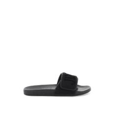 남성 slides with logo Black