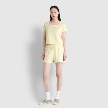 JAJU 25 S/S   여 테리 바인딩 숏 3부 라운지 팬츠   J205202010