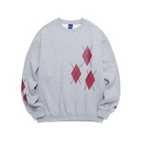 BIG ARGYLE SWEATSHIRTS (MELANGE GRAY)