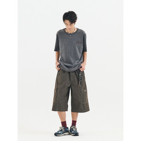 FADED BACK PRINT SYMBOL T-SHIRT (CHARCOL)