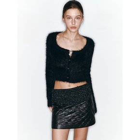 FEATHER CROP CARDIGAN (BLACK)