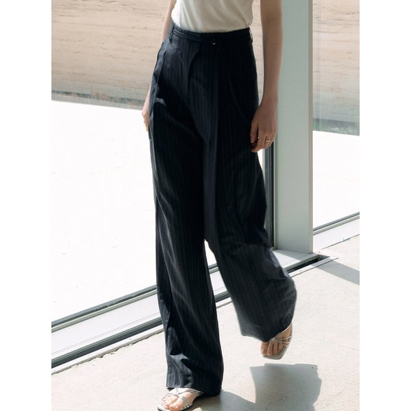 side pintuck stripe slacks (deep navy) orc 6004