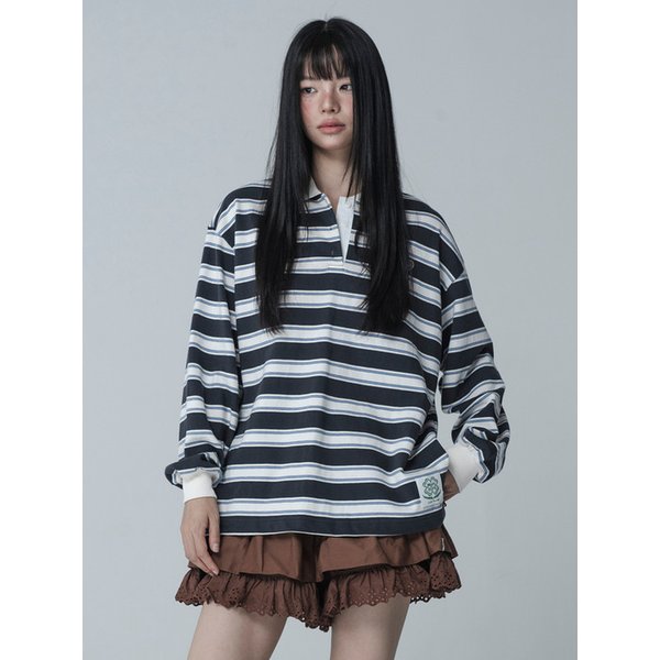 [리퍼브]RUGBY COLLAR TSHIRT_NAVY BLUE