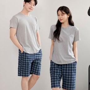 남 여 5부 체크 반바지 민트 260_P360550551