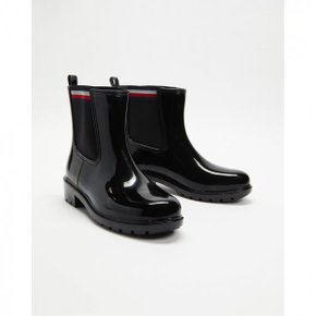 4649912 Tommy Hilfiger Corporate Elastic Rainboots - Womens Black