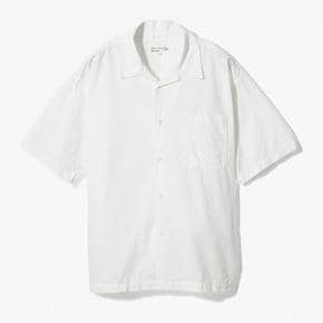 MERZ B.SCHWANEN 메르츠 비 슈바넨 화이트 볼링 셔츠 COTTON POPLIN BOWLING SHIRT WHITE