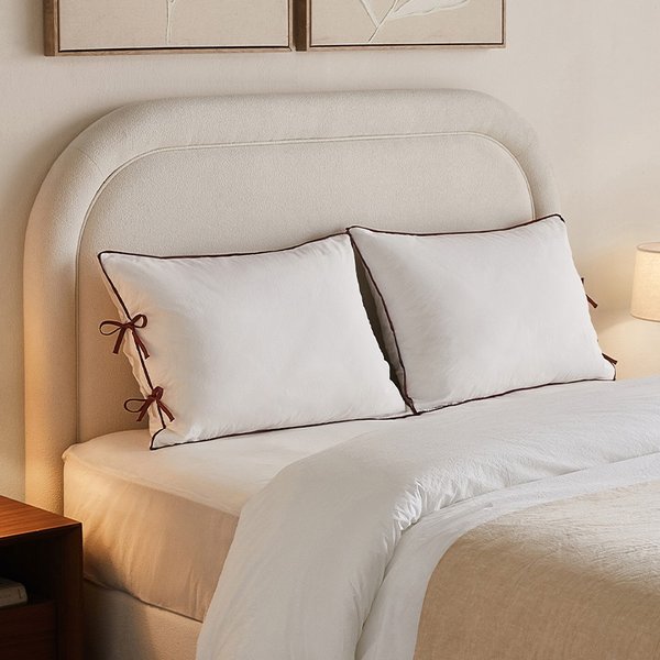 레나 60수 고밀도면 리본 베개커버