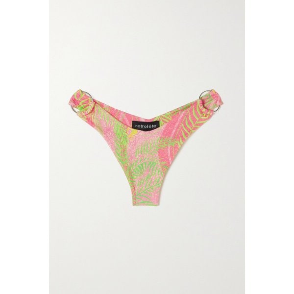 레트로페테 Kailey Embellished Printed Bikini Briefs 파스텔 핑크 34344356237698648