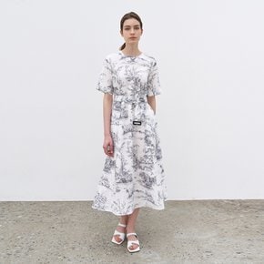 Linen print dress M4B509