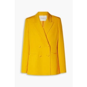 Double-breasted wool and silk-blend blazer 옐로우 1647597345935171