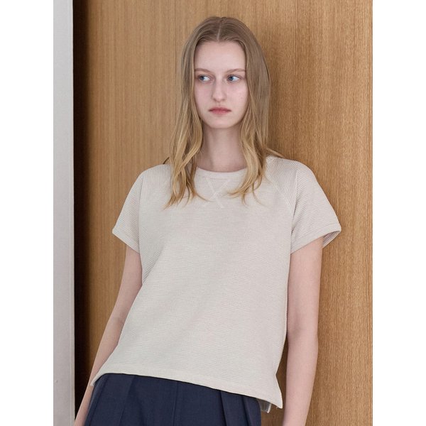 레글런 와플 티셔츠 아이보리 amr2322