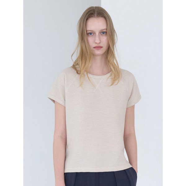 레글런 와플 티셔츠 아이보리 amr2322