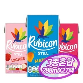 루비콘 영국 열대과일 3종 주스 혼합구성 Rubicon 288mlX27빨대팩