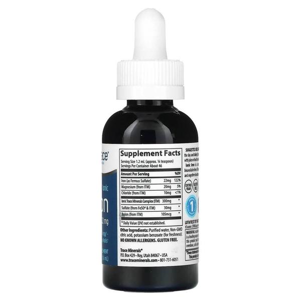 미국직구 Trace Minerals 트레이스 미네랄 아이오닉 철분 22mg 56ml