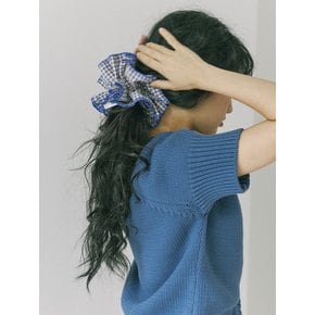 Double shirring scrunchie / Blue