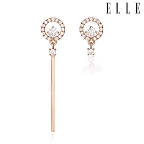 14K 큐빅 언발란스 귀걸이 EL14EE018
