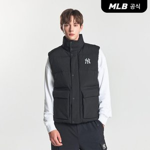 MLB [코리아공식] 메가로고 중량 패딩조끼 NY (Black)