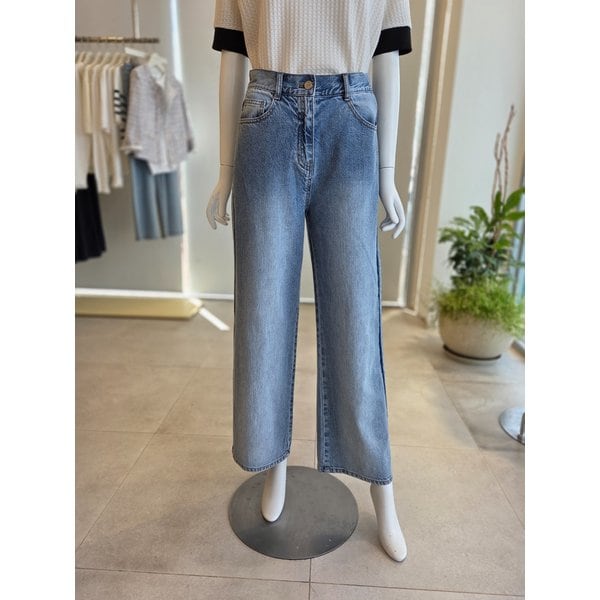 [여주점] [더 아이잗] 여성 워싱 라인 와이드 데님 팬츠 (IS3M8SL721)