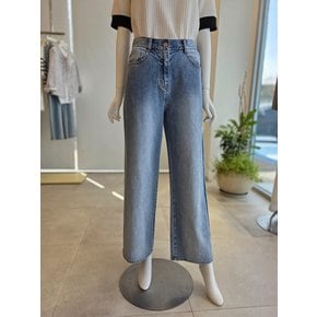 [여주점] [더 아이잗] 여성 워싱 라인 와이드 데님 팬츠 (IS3M8SL721)