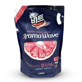 LION 때가 쏙 비트 아로마 웨이브 시트러스 일반 드럼 겸용 액체 세제 리필 2L