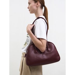 Piping Bowling bag Vegan leather burgundy