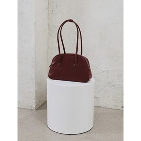 Piping Bowling bag Vegan leather burgundy