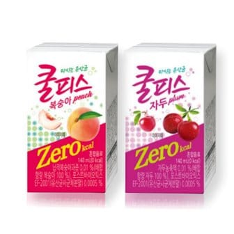  쿨피스 제로 복숭아맛, 자두맛 140ml x 24개입 HN