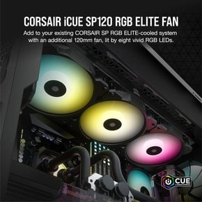 CORSAIR iCUE SP120 RGB ELITE 120mm PC 케이스 팬 블랙 (증설용 컨트롤러 없음) CO-9050108-WW