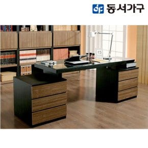 알로 블랙우드 6단 서랍 책상 DF905427