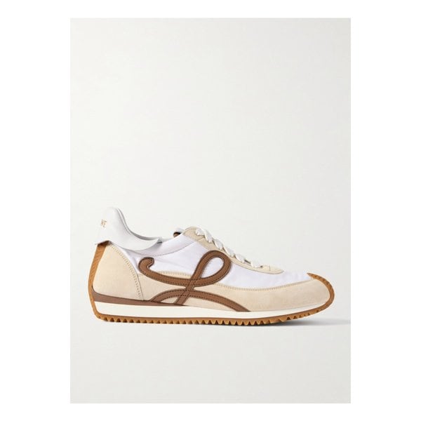 플로우 러너 2.0 가죽 트리밍 셸 스웨이드 스니커즈 화이트 46376663162858889