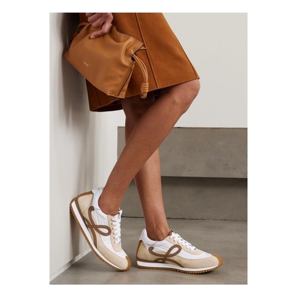 플로우 러너 2.0 가죽 트리밍 셸 스웨이드 스니커즈 화이트 46376663162858889