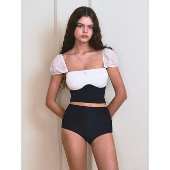 비나제이(vinaj) 제니로즈 시스루 퍼프 콘트라스트 비키니브라 (Black)