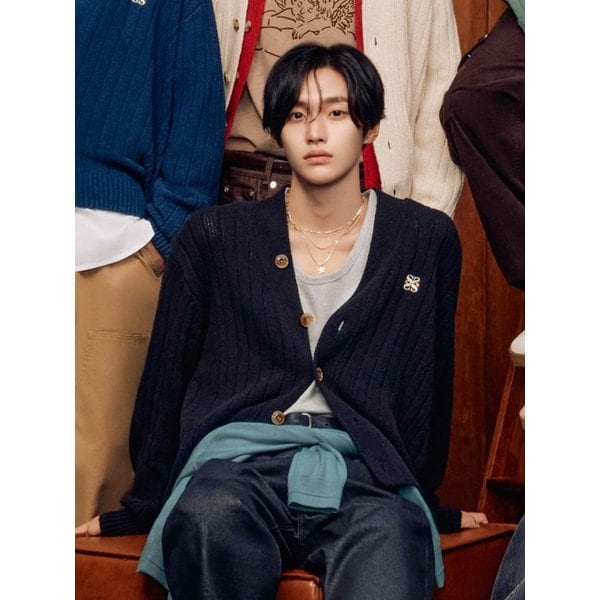 [라이즈PICK]파로 오버 사이즈 부클 가디건_클래식 블랙