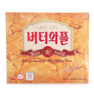 제이큐 아이간식 크라운 버터 와플 316g 사무실간식 1팩 X ( 2매입 )