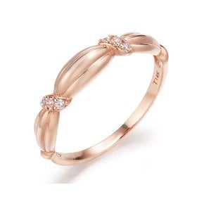 14K 핑크골드 웨프트 웨이빙 반지 TRTK4P01399MP