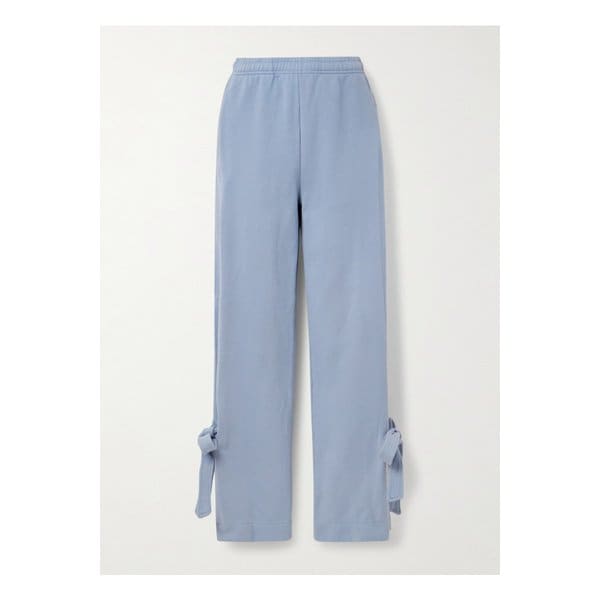 타이 디테일 코튼 저지 스트레이트 스웨트팬츠 라이트 블루 46376663162891714