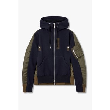 SACAI [사카이]  여성 스펀지 나일론 믹스 후디 집업  6415320109