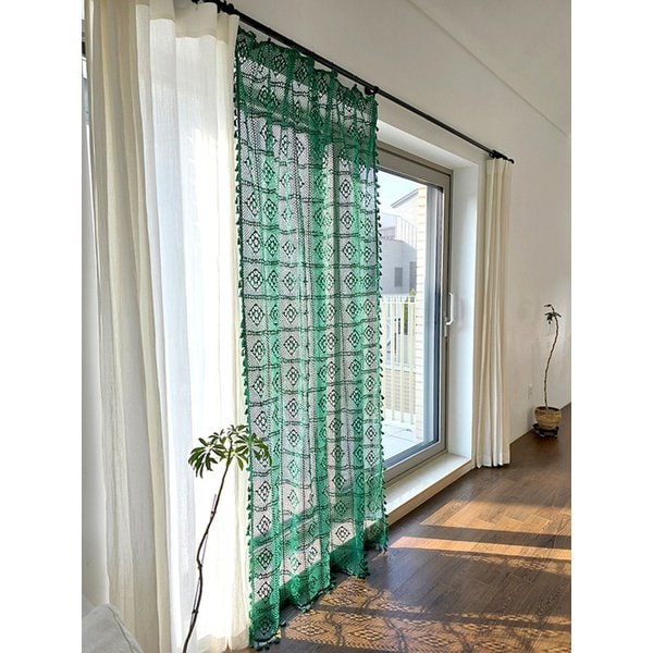 그린 다이아몬드 크로쉐 모티브 다용도 러너