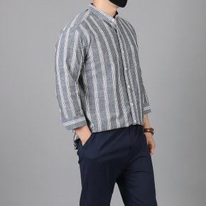 WCT66 남성 빅사이즈 지짐이 스트라이프 7부 셔츠