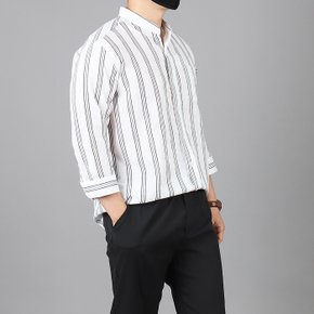WCT66 남성 빅사이즈 지짐이 스트라이프 7부 셔츠